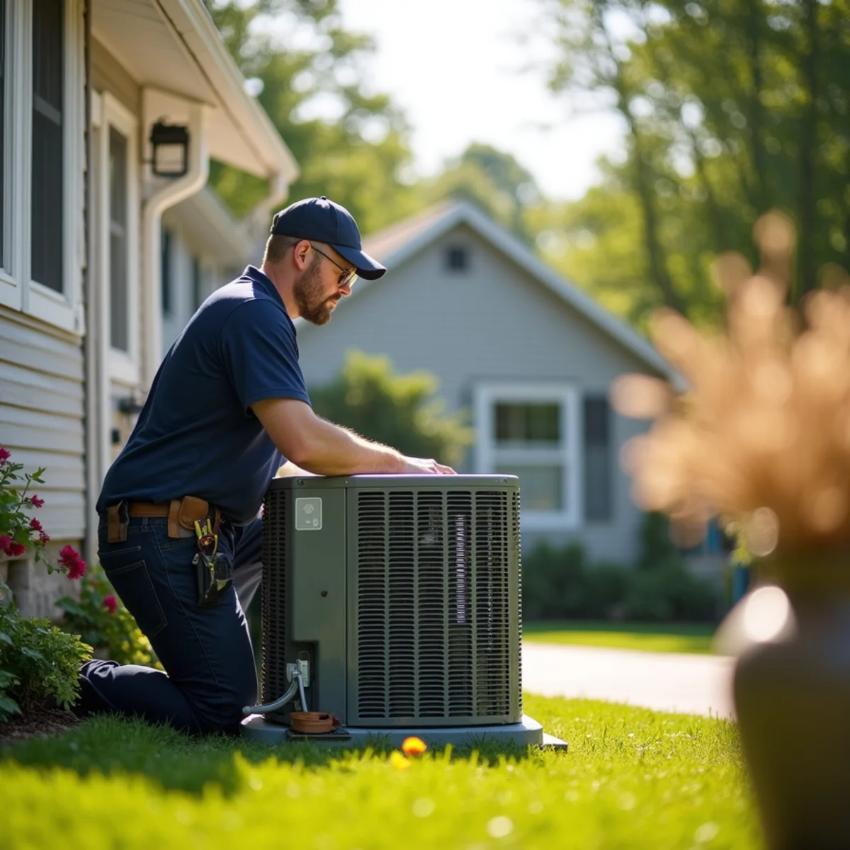 HVAC Mount Joy PA service van and technician ready for ac repair in the Mount Joy, PA area