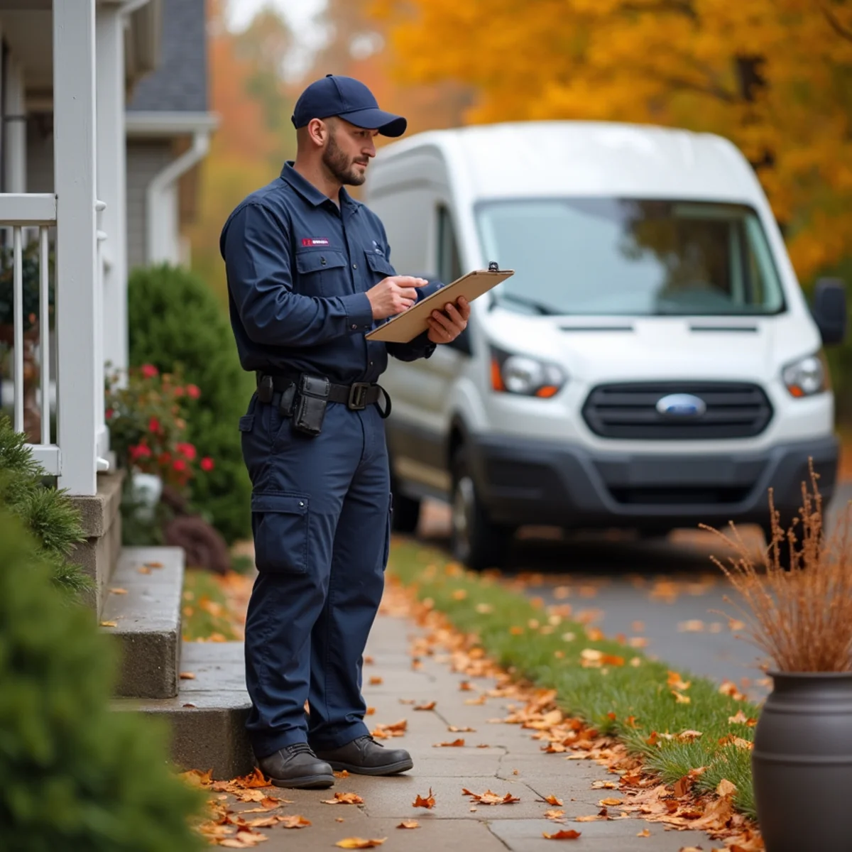 HVAC Mount Joy PA service van and technician ready for gas leak & carbon monoxide safety inspection in the Mount Joy, PA area