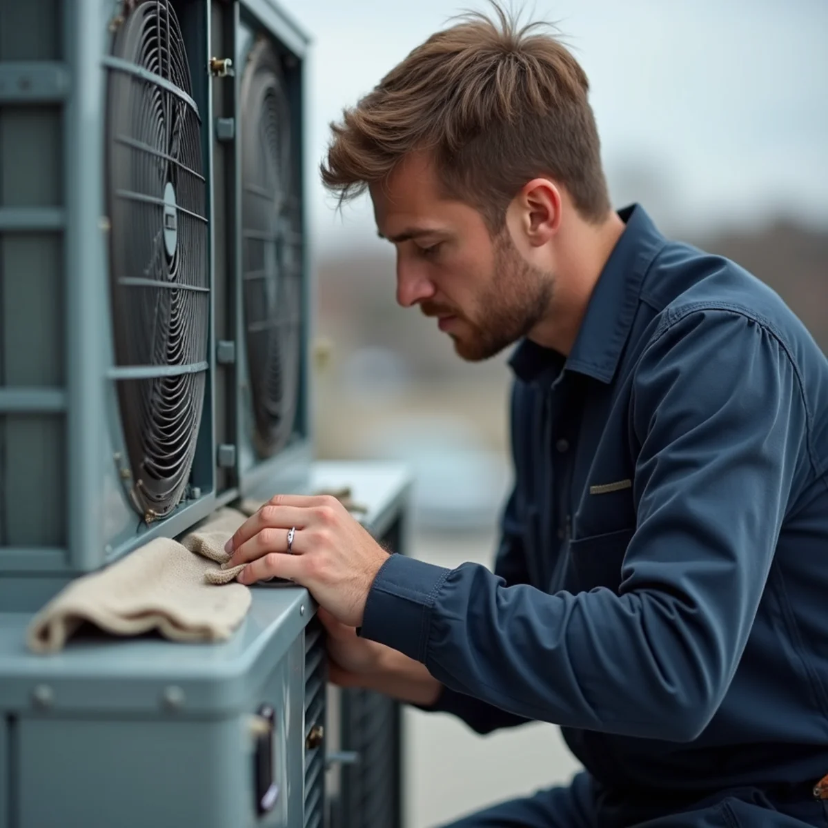 HVAC Mount Joy PA technician performing commercial hvac services in a Mount Joy, PA home