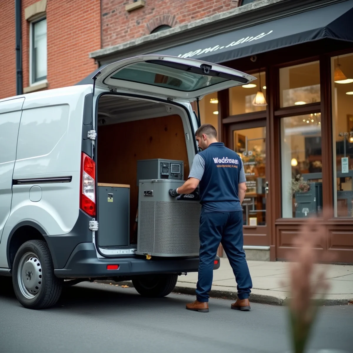 HVAC Mount Joy PA service van and technician ready for commercial hvac services in the Mount Joy, PA area