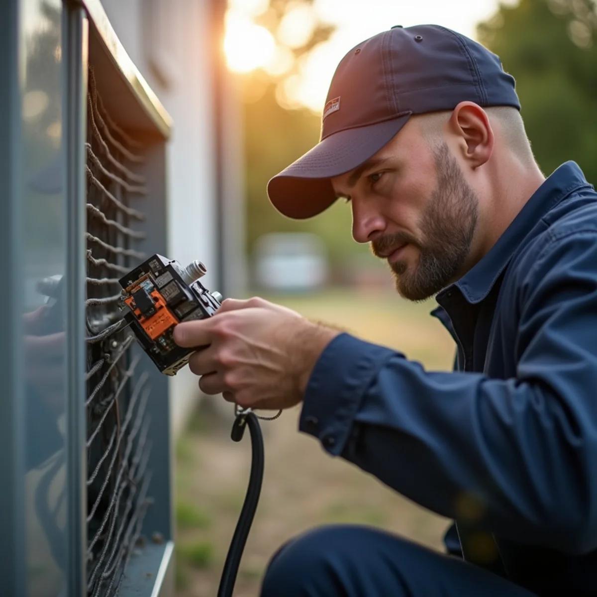 HVAC Mount Joy PA technician performing emergency ac repair in a Mount Joy, PA home