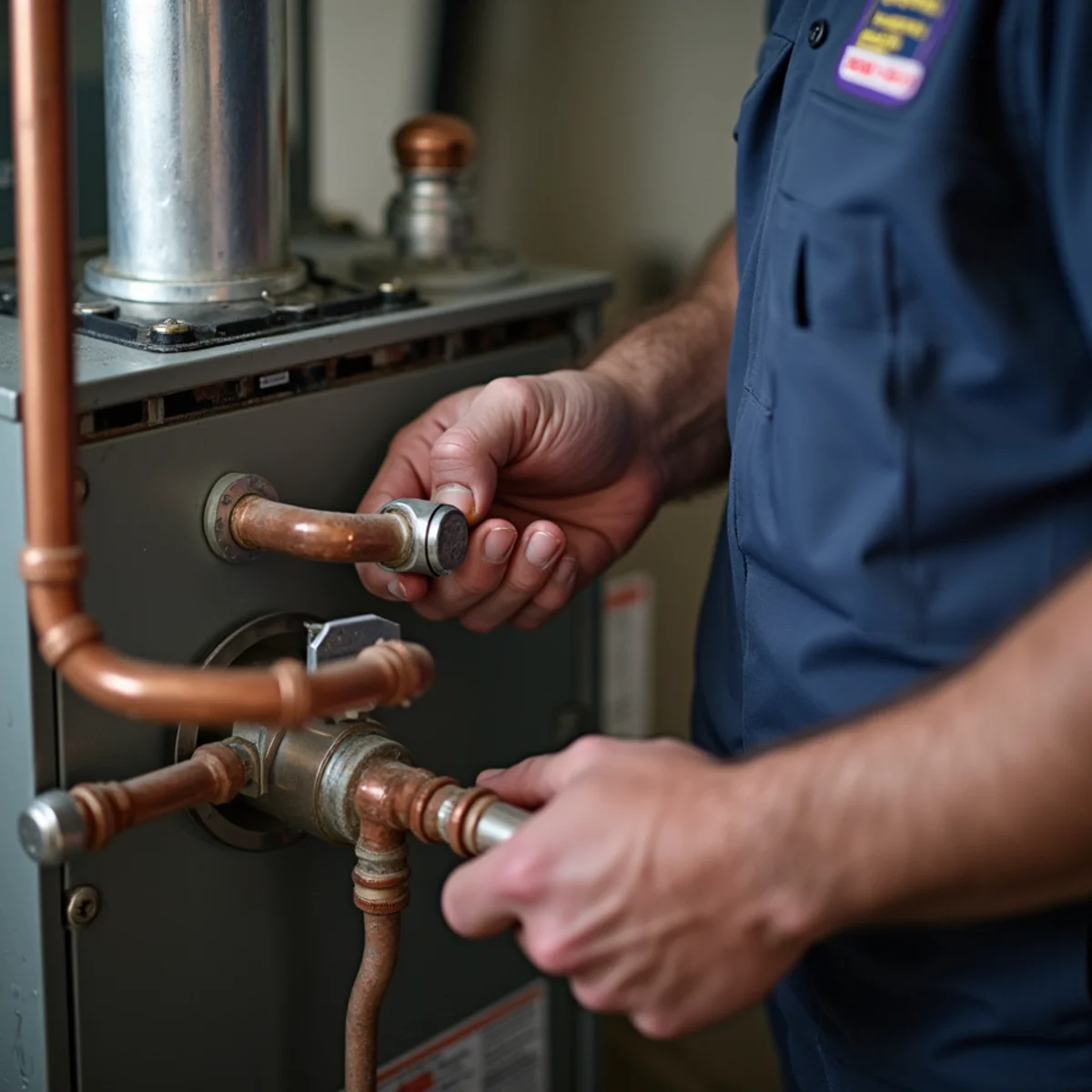 HVAC Mount Joy PA technician performing furnace installation & replacement in a Mount Joy, PA home