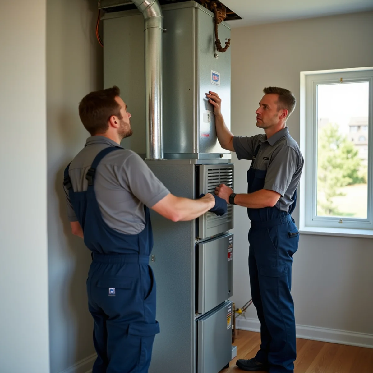 New high-efficiency gas furnace installed in a Mount Joy, PA home