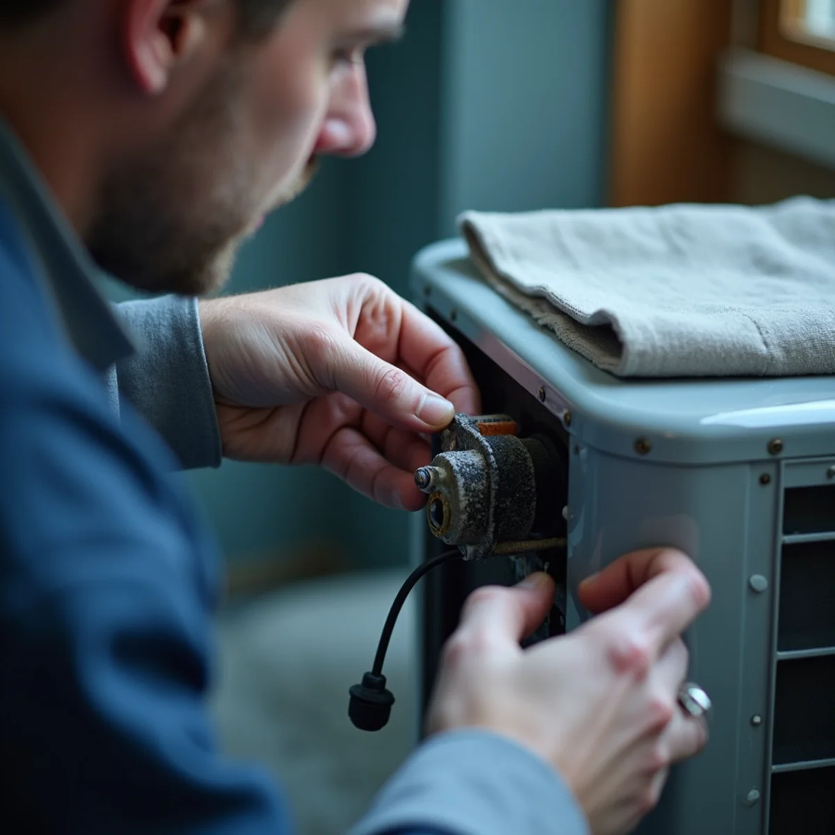 HVAC Mount Joy PA technician performing heat pump installation & repair in a Mount Joy, PA home