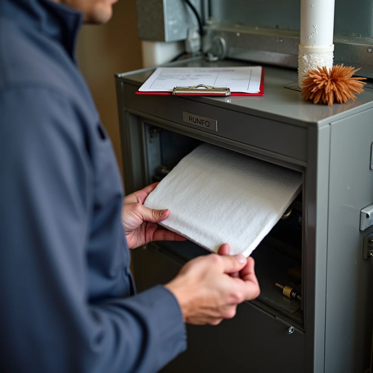 Close-up of hvac maintenance & tune-ups being carried out by a HVAC Mount Joy PA technician