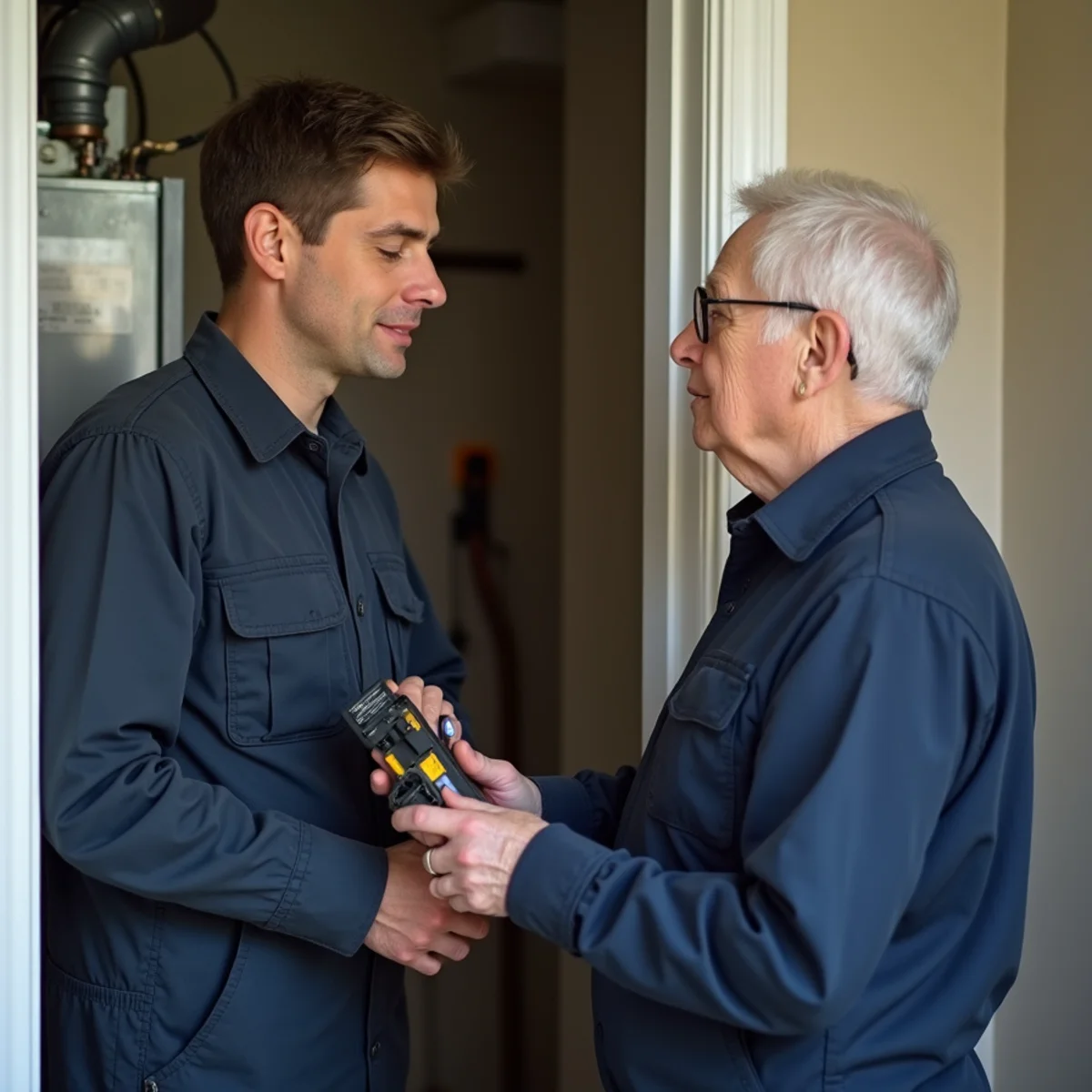 HVAC Mount Joy PA technician providing HVAC service at a home in Country Homes, PA