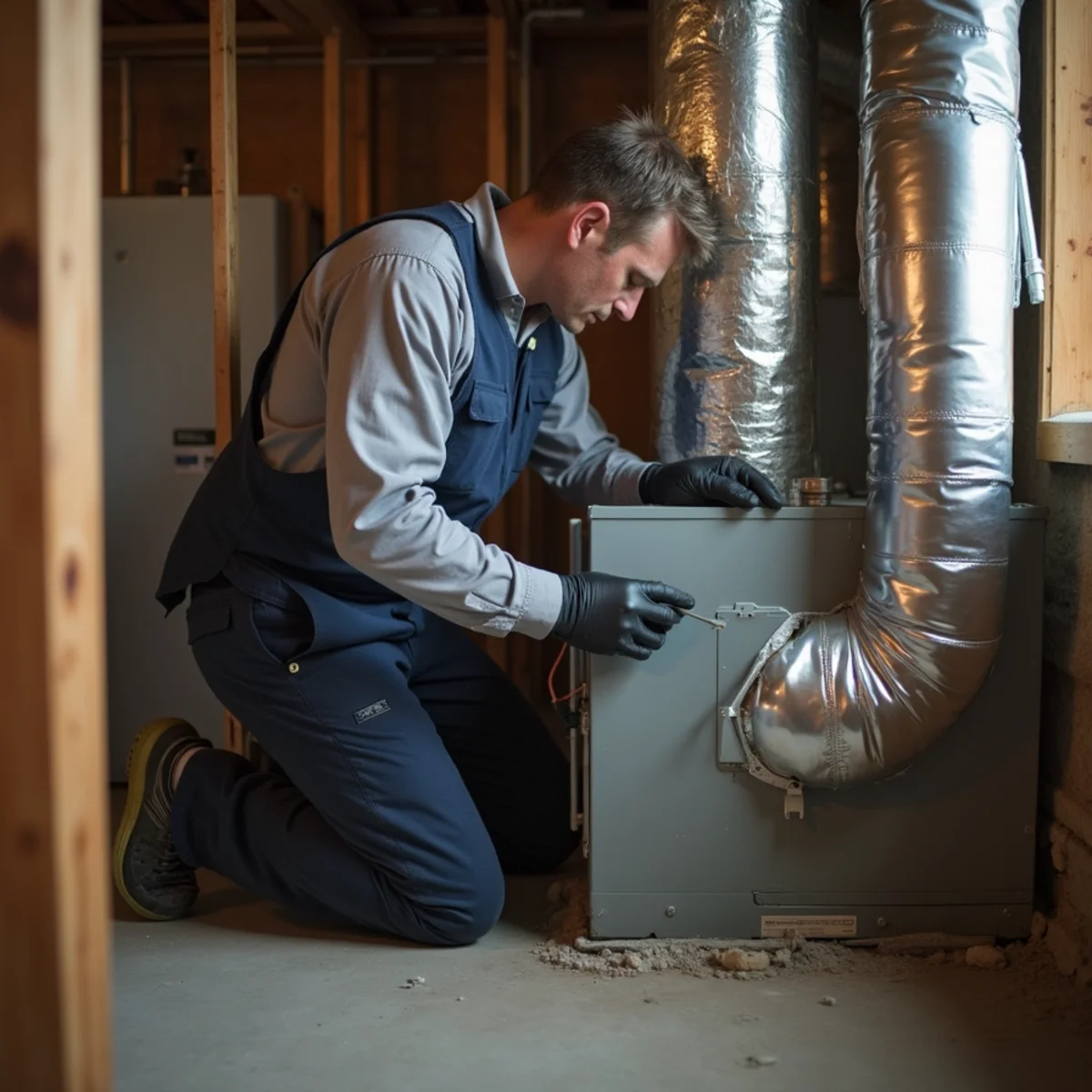HVAC Mount Joy PA technician providing HVAC service at a home in Delta Street, PA