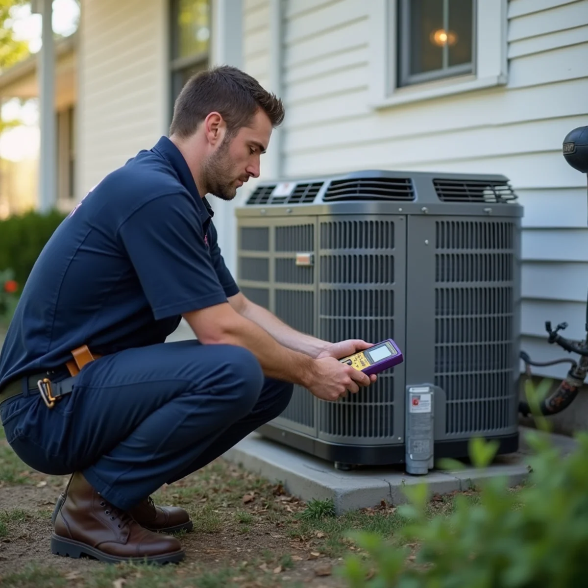 HVAC Mount Joy PA technician providing HVAC service at a home in Florin Hill, PA