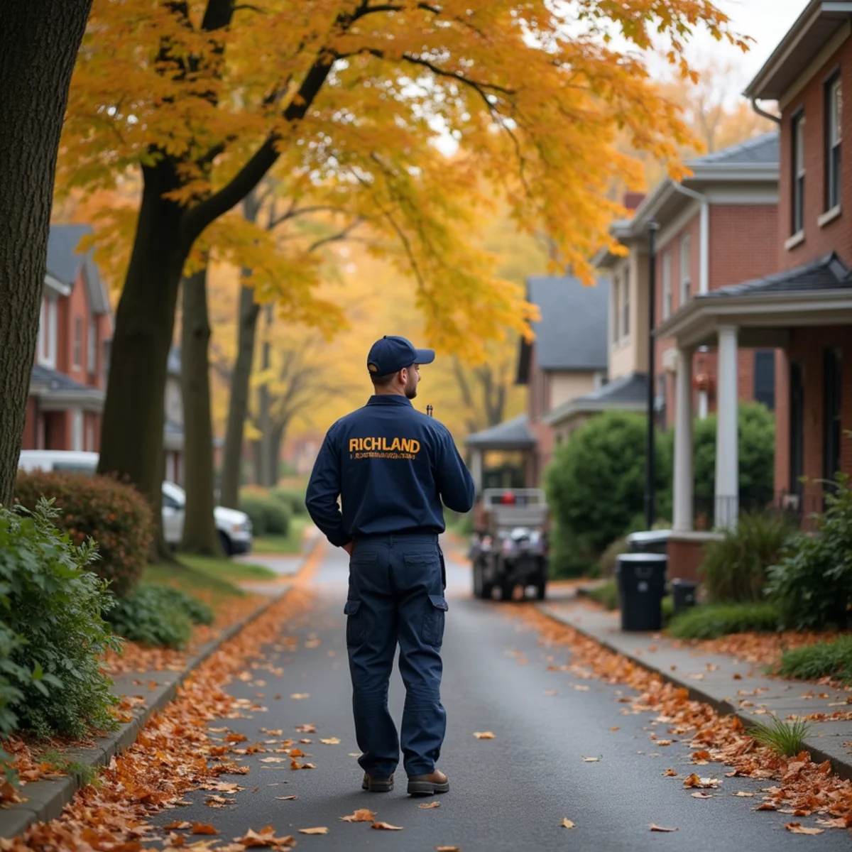 Residential street and homes in Richland Historic District, PA served by HVAC Mount Joy PA