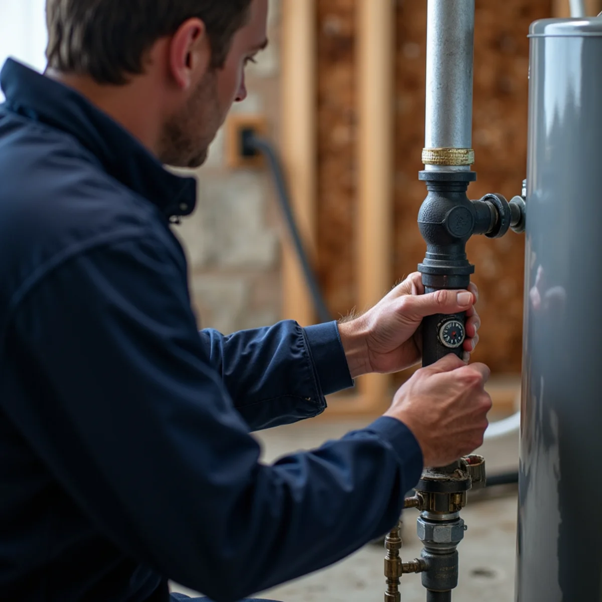 Close-up of oil-to-gas conversion being carried out by a HVAC Mount Joy PA technician
