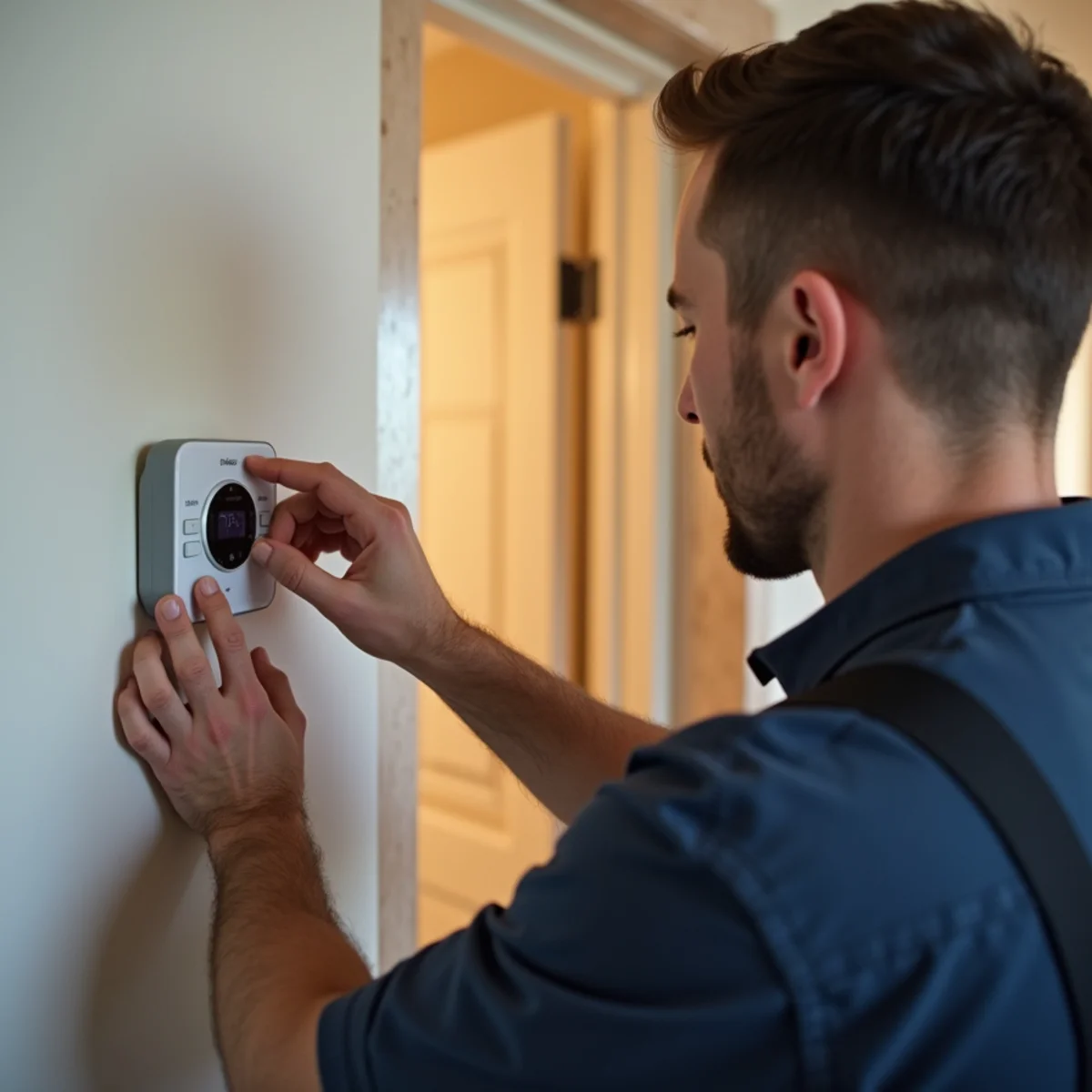 HVAC Mount Joy PA technician performing residential hvac services in a Mount Joy, PA home