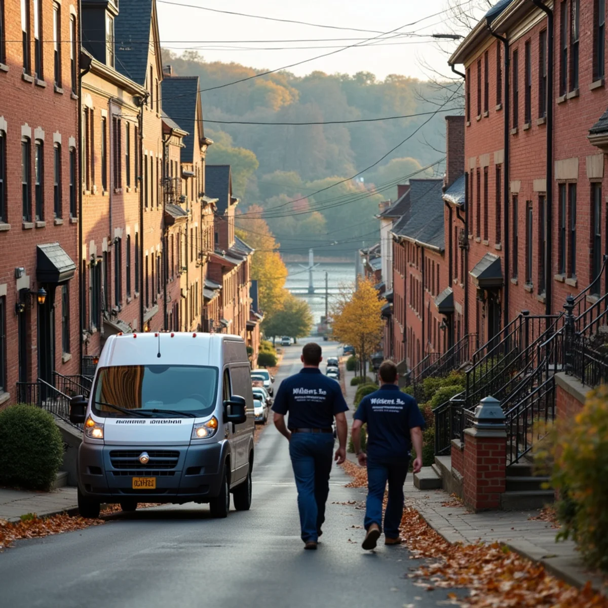 Residential street and homes in Columbia, PA served by HVAC Mount Joy PA