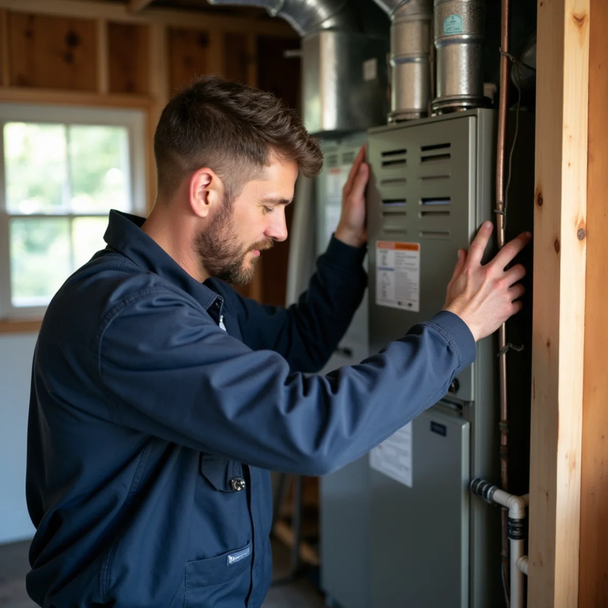 HVAC Mount Joy PA technician providing HVAC service at a home in Conoy Township, PA
