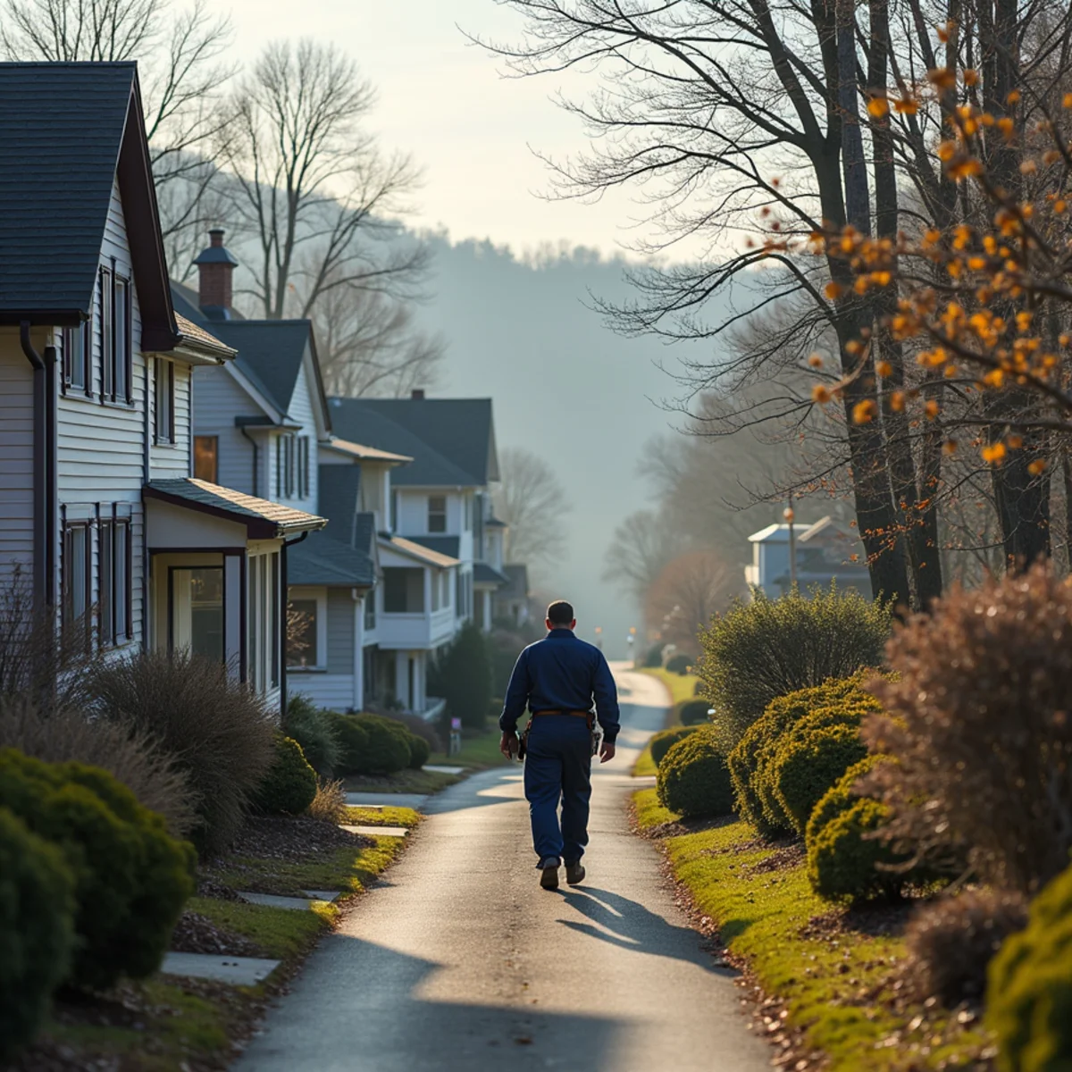 Residential street and homes in East Donegal Township, PA served by HVAC Mount Joy PA