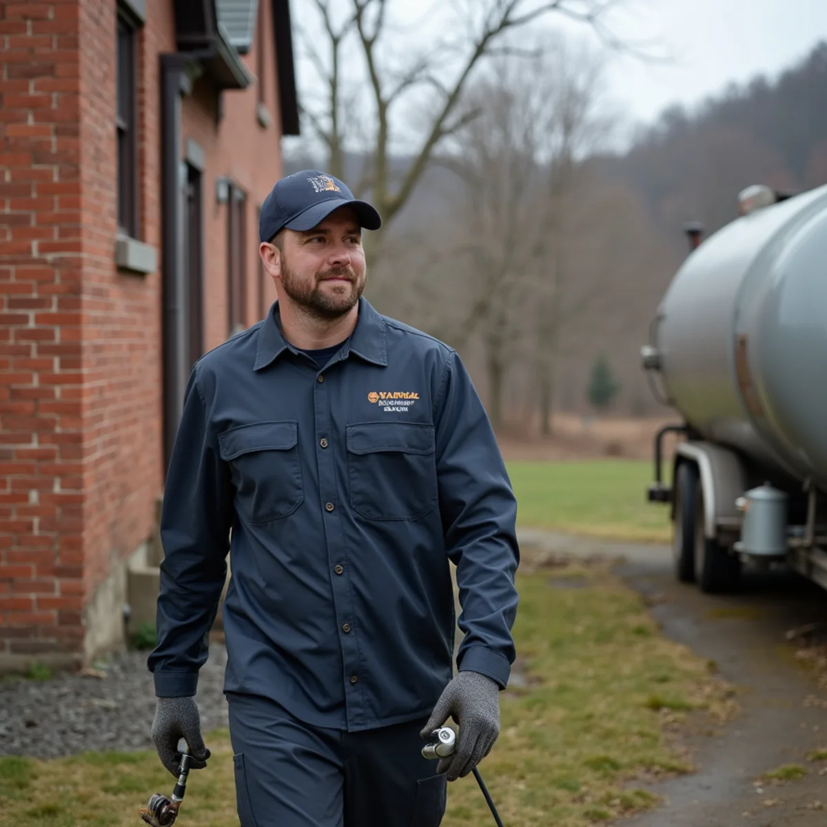 HVAC Mount Joy PA technician providing HVAC service at a home in Elizabeth Township, PA