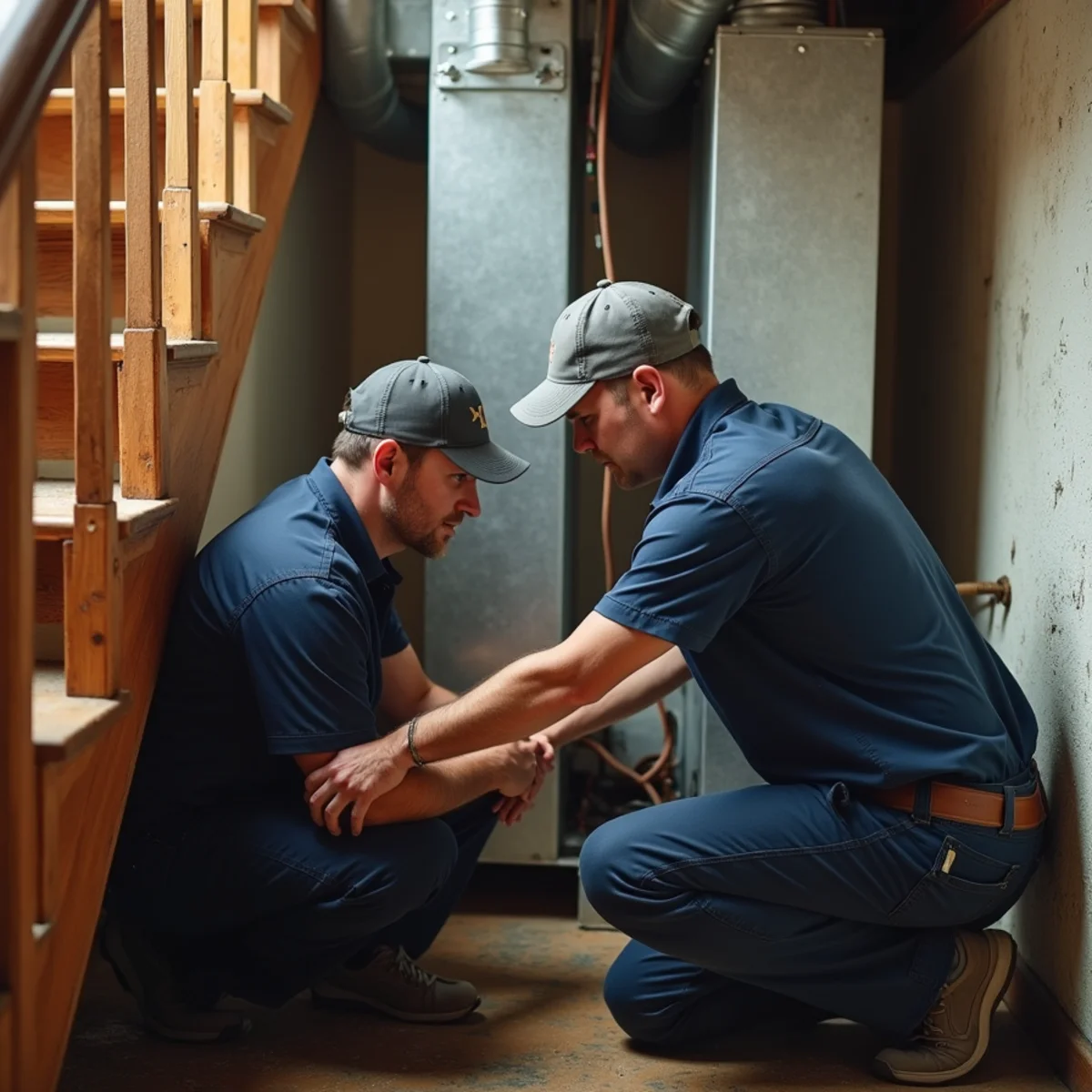 HVAC Mount Joy PA technician providing HVAC service at a home in Ephrata, PA