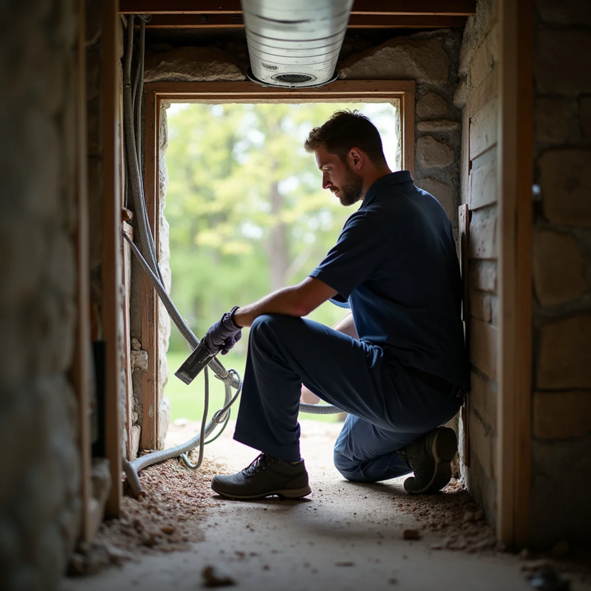 HVAC Mount Joy PA technician providing HVAC service at a home in Hershey, PA