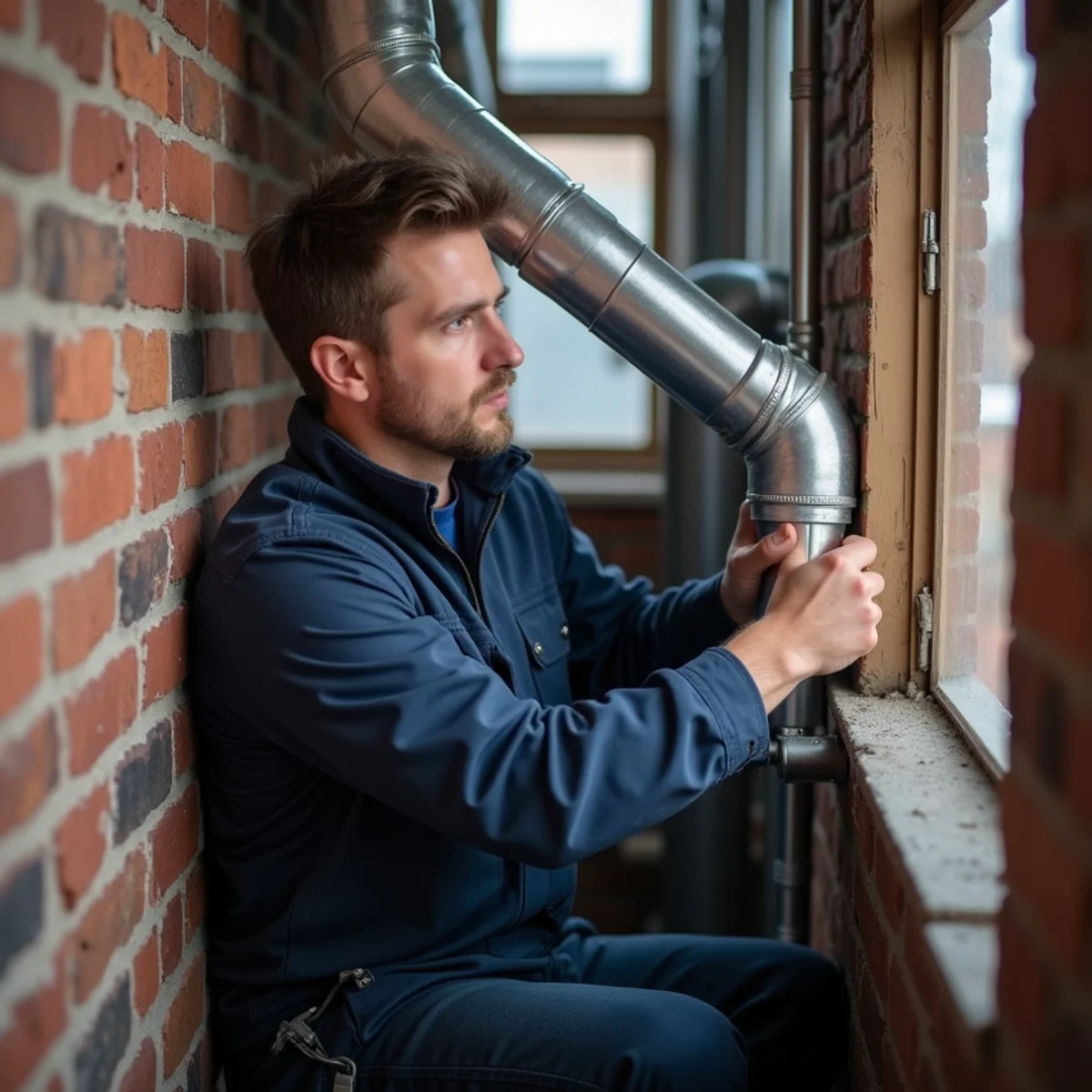 HVAC Mount Joy PA technician providing HVAC service at a home in Lancaster, PA