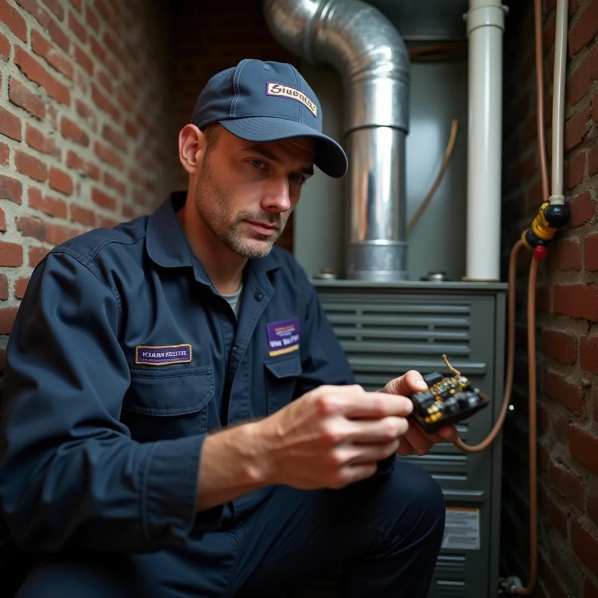 HVAC Mount Joy PA technician providing HVAC service at a home in Lebanon, PA