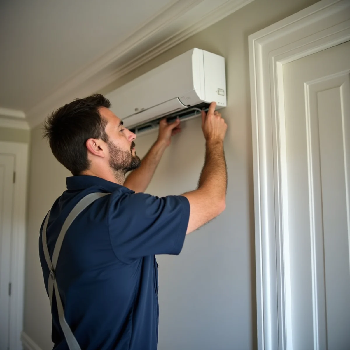 HVAC Mount Joy PA technician providing HVAC service at a home in Lititz, PA