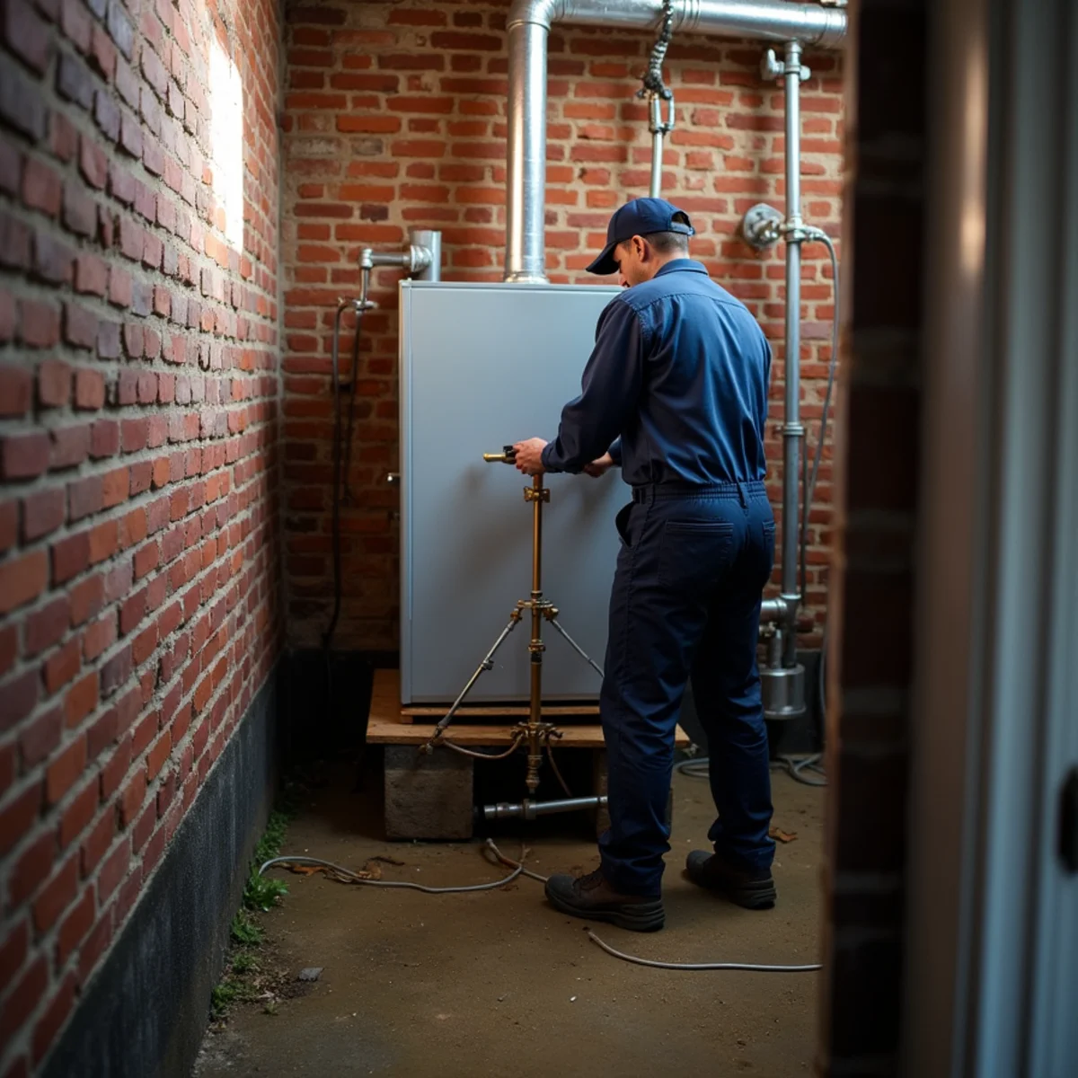 HVAC Mount Joy PA technician providing HVAC service at a home in Marietta, PA