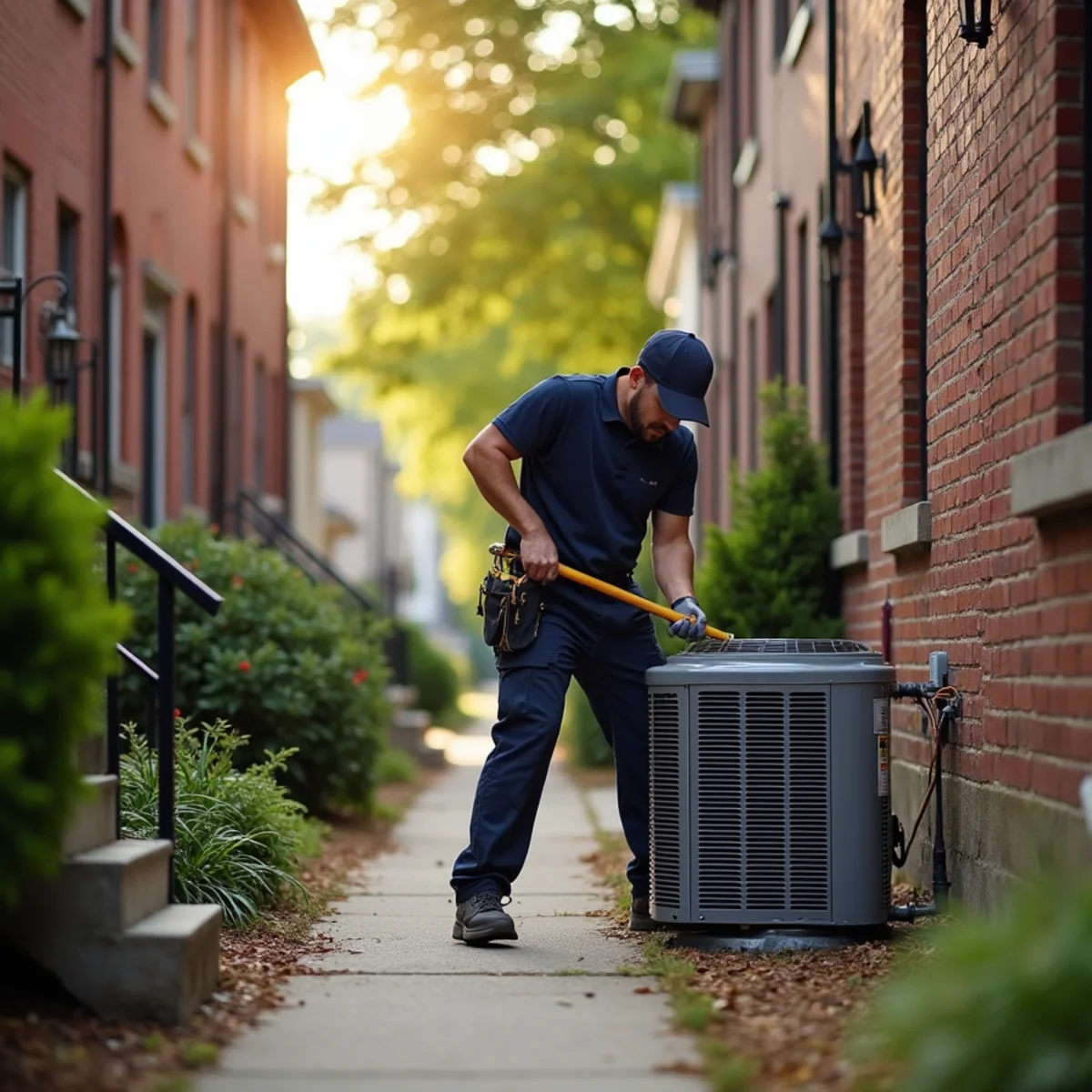 HVAC Mount Joy PA technician providing HVAC service at a home in Middletown, PA