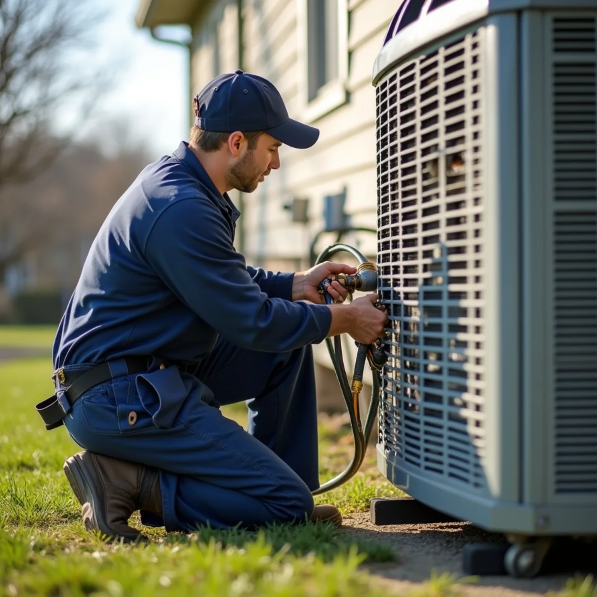 HVAC Mount Joy PA technician providing HVAC service at a home in Mountville, PA