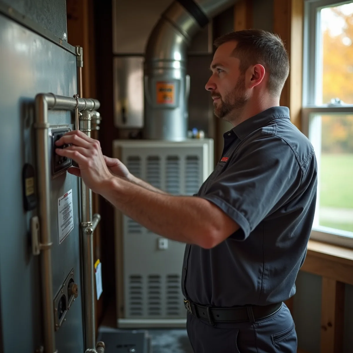 HVAC Mount Joy PA technician providing HVAC service at a home in Penn Township, PA