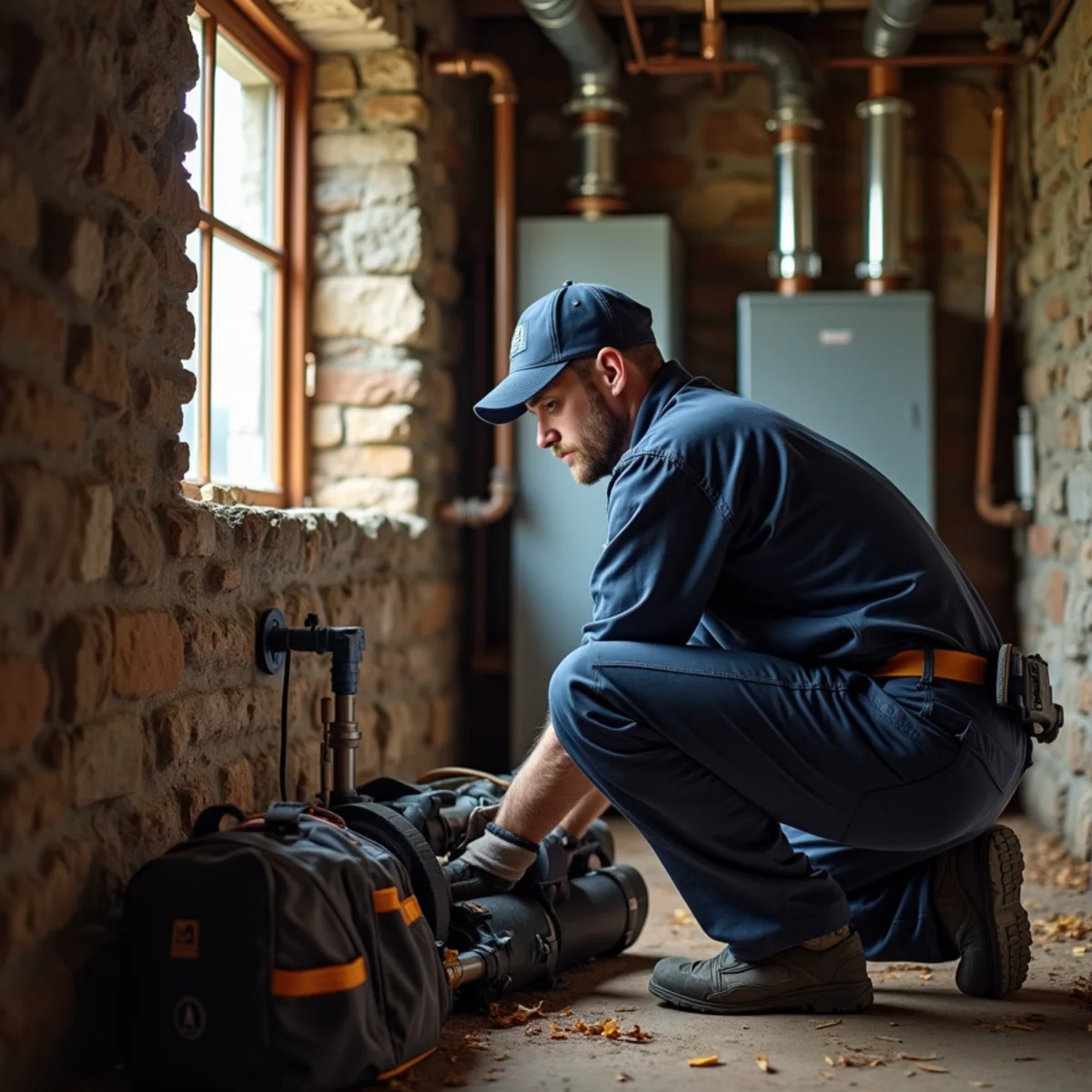 HVAC Mount Joy PA technician providing HVAC service at a home in Rapho Township, PA