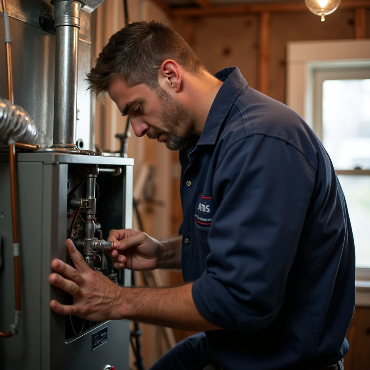 HVAC Mount Joy PA technician providing HVAC service at a home in Rheems, PA