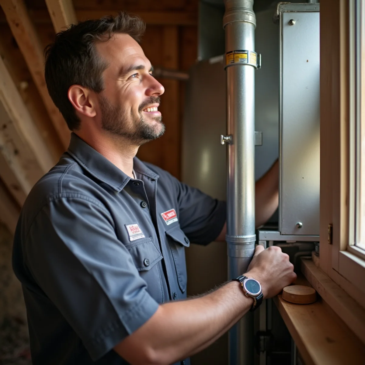 HVAC Mount Joy PA technician providing HVAC service at a home in West Hempfield Township, PA