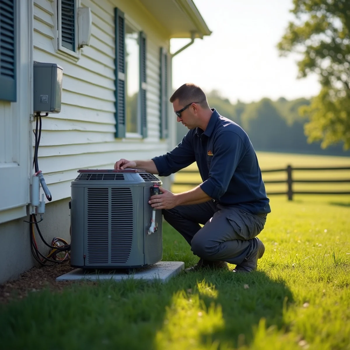 HVAC Mount Joy PA technician providing HVAC service at a home in Willow Street, PA
